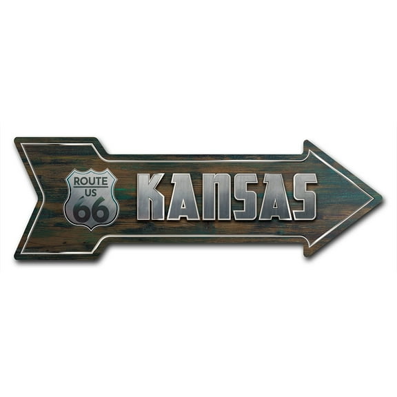 SignMission 8 x 24 in. Indoor & Outdoor Decor Direction Sticker Vinyl Wall Decals - Kansas 66 - 24 in.