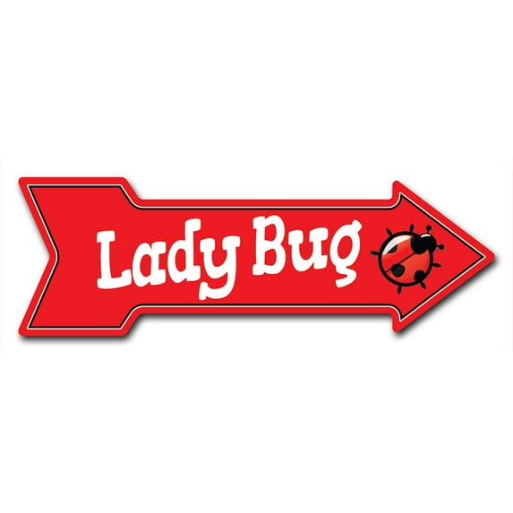 SignMission 10 x 30 in. Indoor & Outdoor Decor Direction Sticker Vinyl Wall Decals - Ladybug - 24 in.