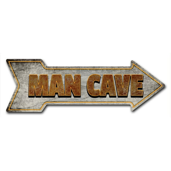 SignMission Decal Art Man Cave 2 Decal Indoor/ Outdoor Decor 24" Direction Sticker Vinyl Wall Decals