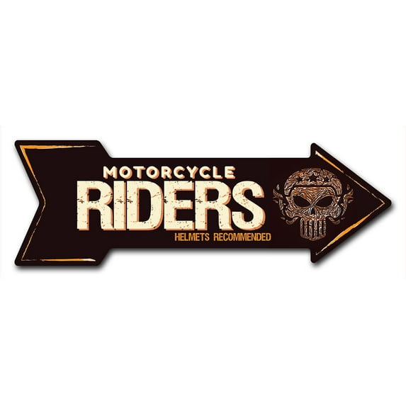 SignMission 12 x 36 in. Indoor & Outdoor Decor Direction Sticker Vinyl Wall Decals - Motorcycle Riders - 24 in.