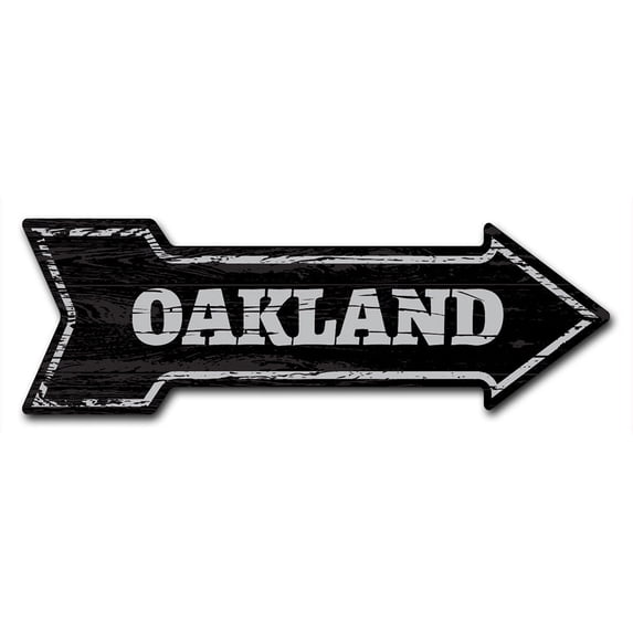 SignMission 12 x 36 in. Indoor & Outdoor Decor Direction Sticker Vinyl Wall Decals - Oakland - 24 in.