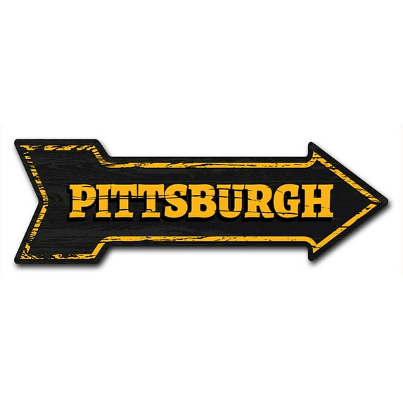 SignMission 8 x 24 in. Indoor & Outdoor Decor Direction Sticker Vinyl Wall Decals - Pitsburgh - 24 in.