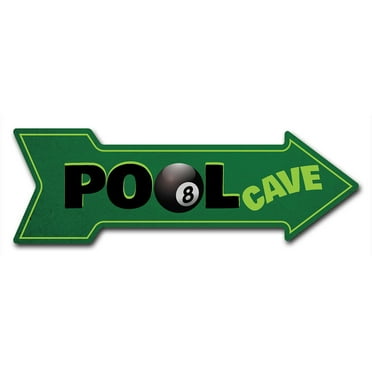 SignMission 6 x 18 in. Indoor & Outdoor Decor Direction Sticker Vinyl Wall Decals - Pool Cave - 24 in.