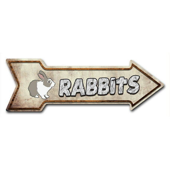 SignMission Decal Art Rabbits Decal Indoor/ Outdoor Decor 24" Direction Sticker Vinyl Wall Decals