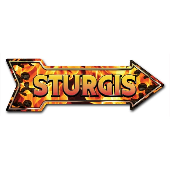 SignMission Decal Art Sturgis Decal Indoor/ Outdoor Decor 24" Direction Sticker Vinyl Wall Decals