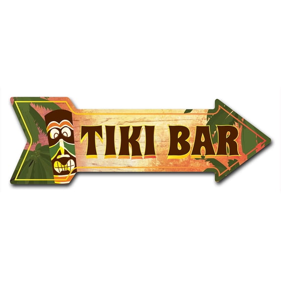 SignMission 12 x 36 in. Indoor & Outdoor Decor Direction Sticker Vinyl Wall Decals - Tiki Bar 2 - 24 in.