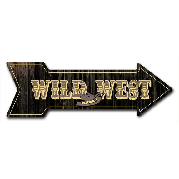 SignMission 8 x 24 in. Indoor & Outdoor Decor Direction Sticker Vinyl Wall Decals - Wild West - 24 in.