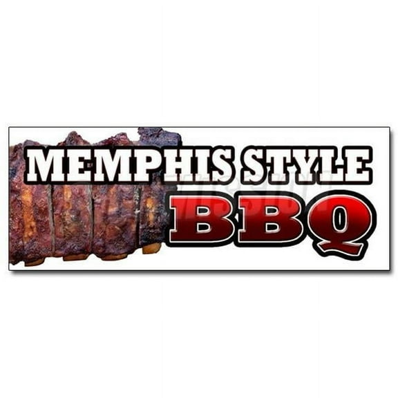SignMission Decal - Memphis Style BBQ - Sticker Beef Brisket Ribs Pork Barbque Open Eat