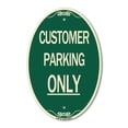 thumbnail image 1 of SignMission Designer Oval Series Sign - Customer Parking Only | Green & Tan 12" X 18" Heavy-Gauge Aluminum Architectural Sign | Commercial Grade | Made in the USA, 1 of 4