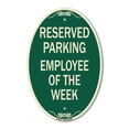 thumbnail image 1 of SignMission Designer Oval Series Sign - Employee of the Week | Green & Tan 12" X 18" Heavy-Gauge Aluminum Architectural Sign | Commercial Grade | Made in the USA, 1 of 4