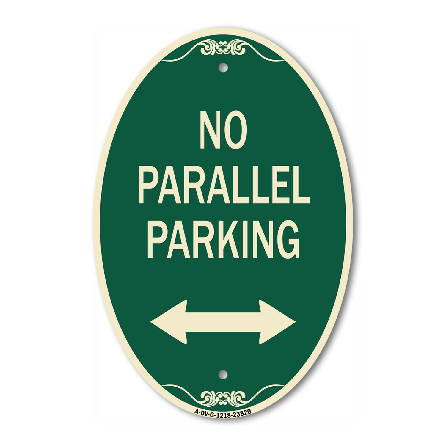 SignMission Designer Oval Series Sign - No Parallel Parking with ...