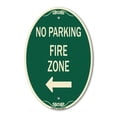 thumbnail image 1 of SignMission Designer Oval Series Sign - No Parking Sign Fire Zone with Left Arrow | Green & Tan 12" X 18" Heavy-Gauge Aluminum Architectural Sign | Commercial Grade | Made in the USA, 1 of 4