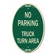 thumbnail image 1 of SignMission Designer Oval Series Sign - No Parking Sign No Parking - Truck Turn Area | Green & Tan 12" X 18" Heavy-Gauge Aluminum Architectural Sign | Commercial Grade | Made in the USA, 1 of 4