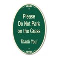 thumbnail image 1 of SignMission Designer Oval Series Sign - Please Do Not Park On The Grass Thank You! | Green & Tan 12" X 18" Heavy-Gauge Aluminum Architectural Sign | Commercial Grade | Made in the USA, 1 of 4