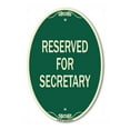 thumbnail image 1 of SignMission Designer Oval Series Sign - Reserved for Secretary | Green & Tan 12" X 18" Heavy-Gauge Aluminum Architectural Sign | Commercial Grade | Made in the USA, 1 of 4