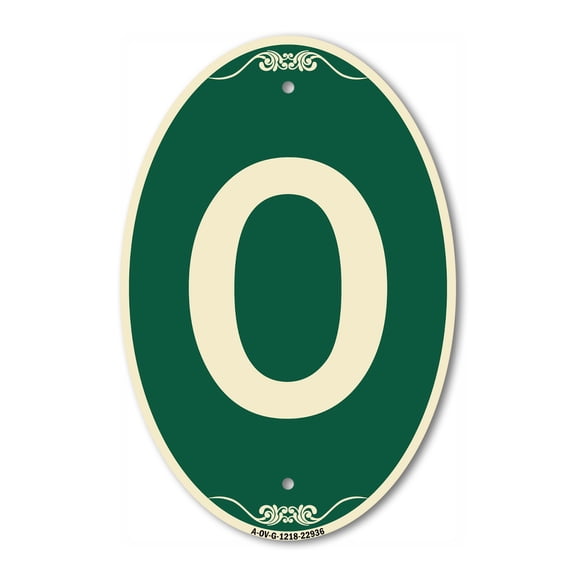 SignMission Designer Oval Series Sign - Sign with Letter O | Green & Tan 12" X 18" Heavy-Gauge Aluminum Architectural Sign | Commercial Grade | Made in the USA