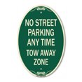 thumbnail image 1 of SignMission Designer Oval Series Sign - No Street Parking Anytime Tow Away Zone | Green & Tan 12" X 18" Heavy-Gauge Aluminum Architectural Sign | Commercial Grade | Made in the USA, 1 of 4