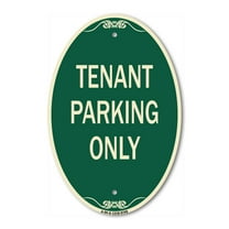 SignMission Designer Oval Series Sign - Tenant Parking Only | Green & Tan 12" X 18" Heavy-Gauge Aluminum Architectural Sign | Commercial Grade | Made in the USA