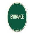 thumbnail image 1 of SignMission Designer Oval Series Sign - Traffic Entrance Sign Entrance | Green & Tan 12" X 18" Heavy-Gauge Aluminum Architectural Sign | Commercial Grade | Made in the USA, 1 of 4
