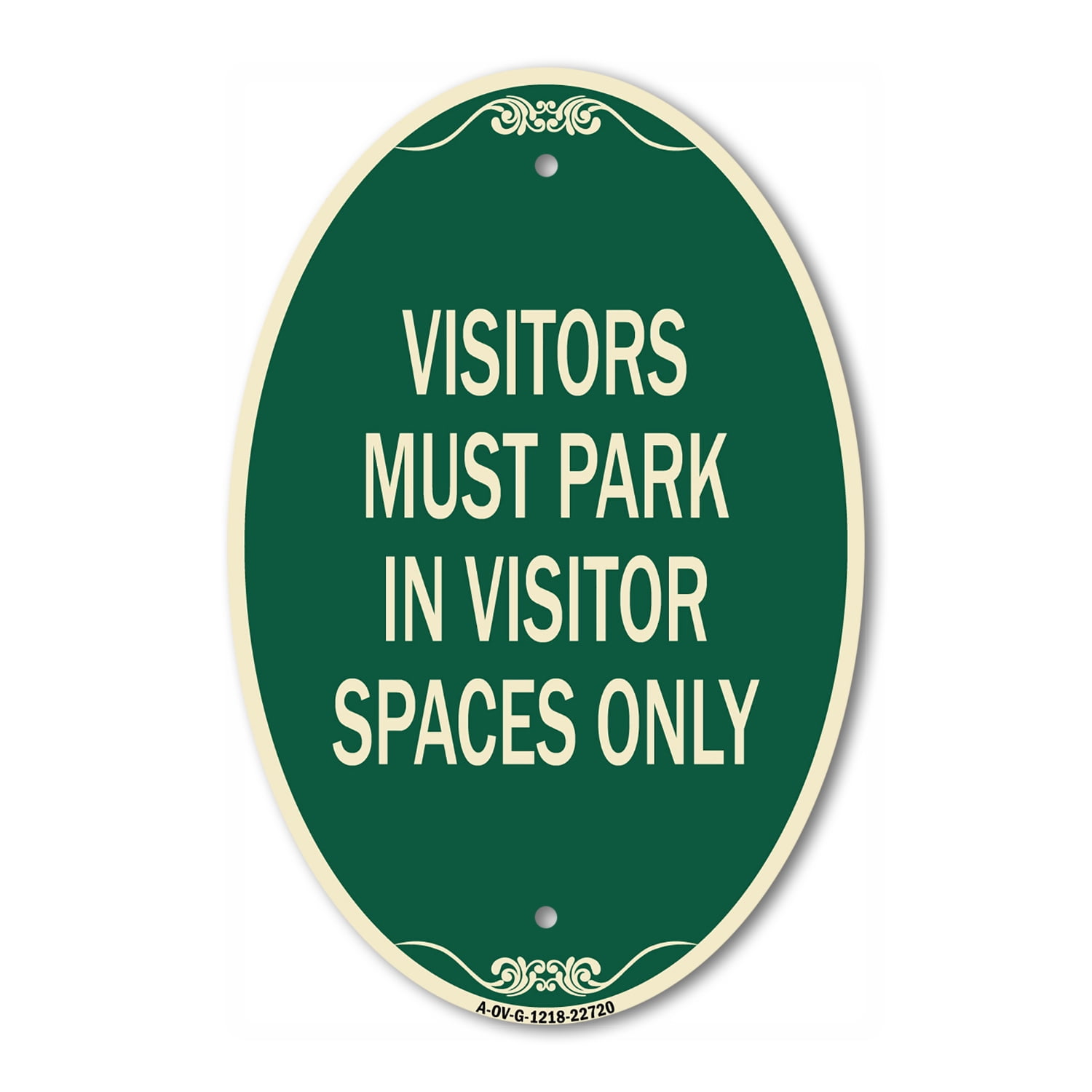 SignMission Designer Oval Series Sign - Visitors Parking Sign Visitors ...