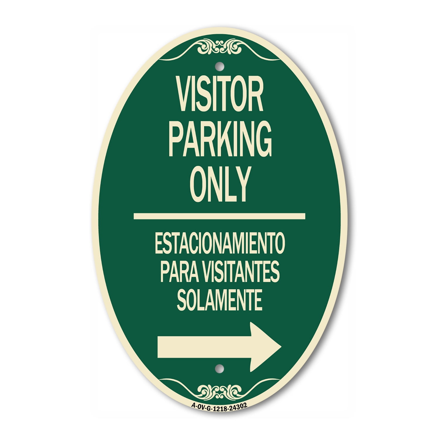 SignMission Designer Oval Sign - Bilingual Reserved Parking Sign ...