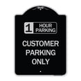 thumbnail image 1 of SignMission Designer Series Sign - 1 Hour Parking Customer Parking Only | Black & Silver 18" x 24" Heavy-Gauge Aluminum Architectural Sign | Protect Your Business & Municipality | Made, 1 of 4