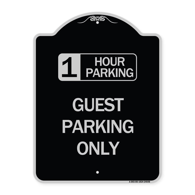 SignMission Designer Series Sign - 1 Hour Parking Guest Parking Only ...