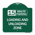 thumbnail image 1 of SignMission Designer Series Sign - 15 Minute Parking Loading and Unloading Zone | Green & White 18" X 18" Heavy-Gauge Aluminum Architectural Sign | Protect Your Business | Made in the, 1 of 4