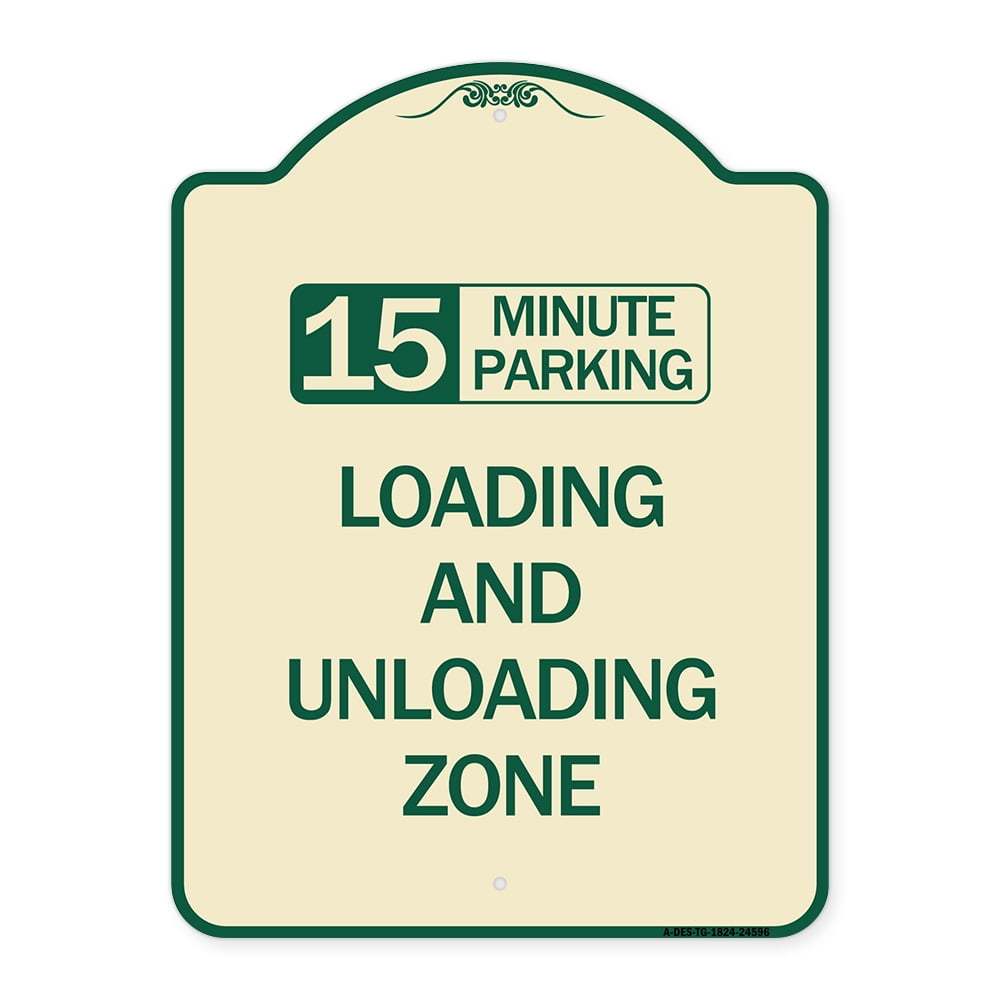 SignMission Designer Series Sign - 15 Minute Parking Loading and ...
