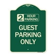 thumbnail image 1 of SignMission Designer Series Sign - 2 Hour Parking Guest Parking Only | Green & Tan 18" x 24" Heavy-Gauge Aluminum Architectural Sign | Protect Your Business & Municipality | Made in the, 1 of 4