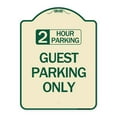 thumbnail image 1 of SignMission Designer Series Sign - 2 Hour Parking Guest Parking Only | Tan & Green 18" x 24" Heavy-Gauge Aluminum Architectural Sign | Protect Your Business & Municipality | Made in the, 1 of 4