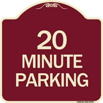 SignMission Designer Series Sign - 20 Minute Parking | Burgundy 18" X 18" Heavy-Gauge Aluminum Architectural Sign | Protect Your Business & Municipality | Made in the USA