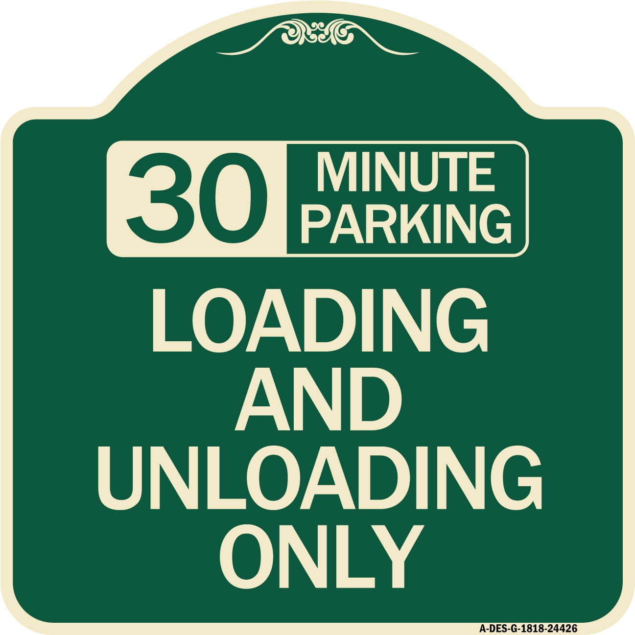 SignMission Designer Series Sign - 30 Minute Parking Loading and ...