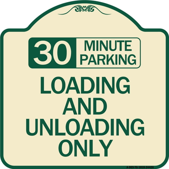 SignMission Designer Series Sign - 30 Minute Parking Loading and ...