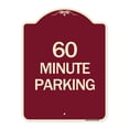 thumbnail image 1 of SignMission Designer Series Sign - 60 Minute Parking | Burgundy 18" x 24" Heavy-Gauge Aluminum Architectural Sign | Protect Your Business & Municipality | Made in the USA, 1 of 4