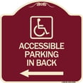 thumbnail image 1 of SignMission Designer Series Sign - Accessible Parking on Left Arrow (With Graphic) | Burgundy 18" X 18" Heavy-Gauge Aluminum Architectural Sign | Made in the USA, 1 of 4