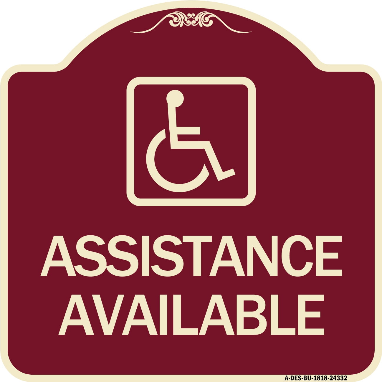 SignMission Designer Series Sign - Assistance Available with Handicap ...