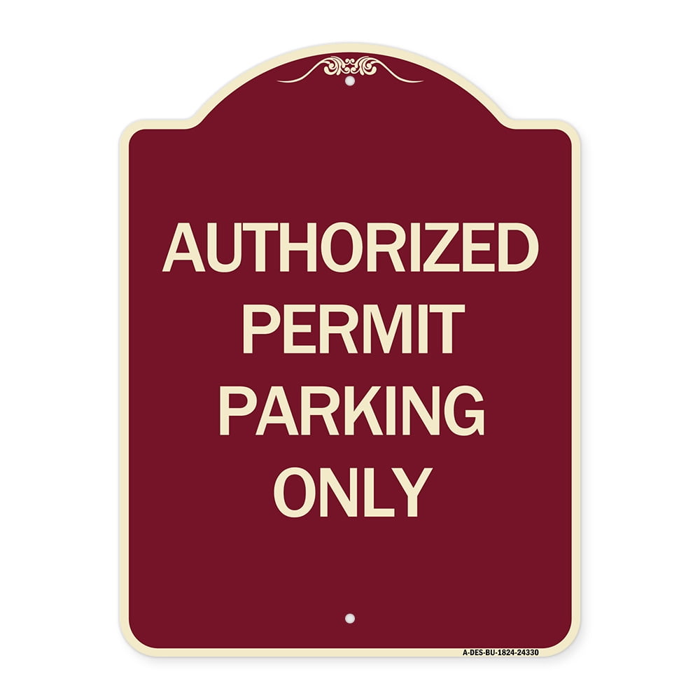 SignMission Designer Series Sign - Authorized Permit Parking Only ...