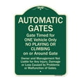 thumbnail image 1 of SignMission A-DES-G-1824-9995 Designer Series Sign - Automatic Gates , Gate Timed for One Vehicle Only, 1 of 4