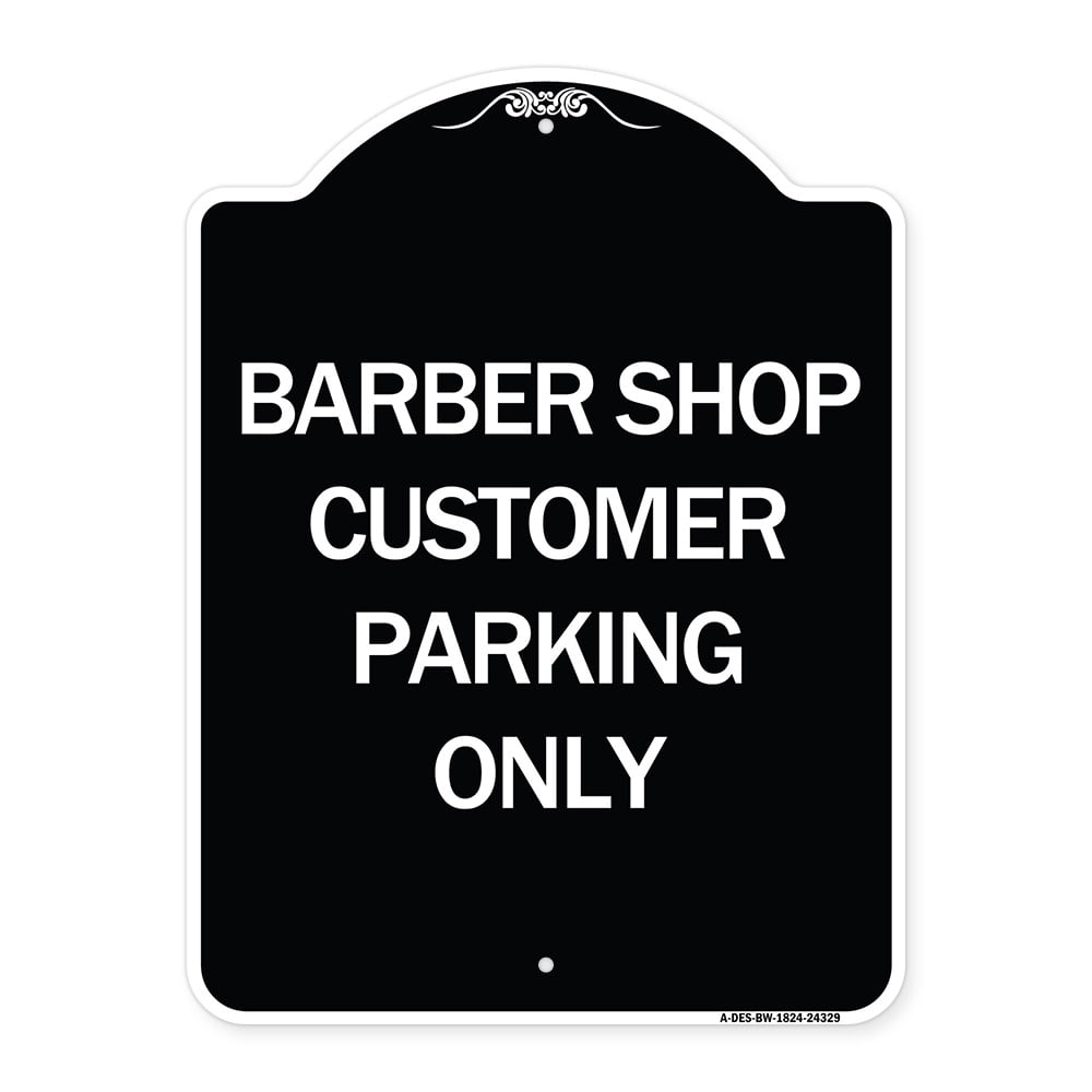 SignMission Designer Series Sign Barber Shop Customer Parking Only