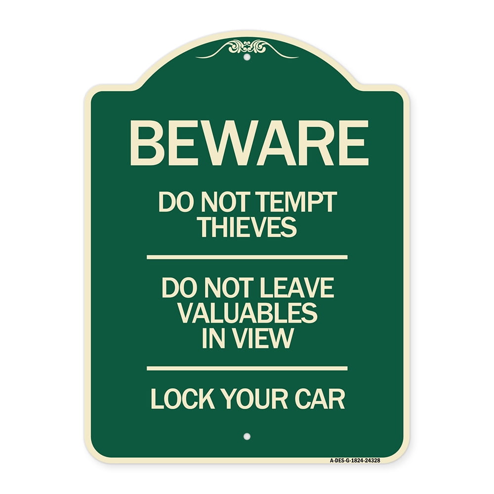SignMission Designer Series Sign - Beware Do Not Tempt Thieves - Do Not ...