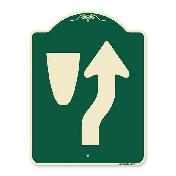 SignMission A-DES-G-1824-9993 Designer Series Sign - Beware of Curb Graphic