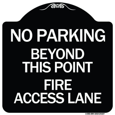 SignMission Designer Series Sign - Beyond This Point Fire Access Lane | Black & White 18" X 18" Heavy-Gauge Aluminum Architectural Sign | Protect Your Business & Municipality | Made in