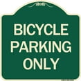 thumbnail image 1 of SignMission Designer Series Sign - Bicycle Parking Only | Green & Tan 18" X 18" Heavy-Gauge Aluminum Architectural Sign | Protect Your Business & Municipality | Made in the USA, 1 of 4