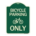 thumbnail image 1 of SignMission Designer Series Sign - Bicycle Parking Only (With Graphic) | Green & Tan 18" x 24" Heavy-Gauge Aluminum Architectural Sign | Protect Your Business & Municipality | Made in, 1 of 4