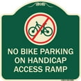 thumbnail image 1 of SignMission Designer Series Sign - No Bike Parking on Handicap Access Ramp | Green & Tan 18" X 18" Heavy-Gauge Aluminum Architectural Sign | Protect Your Business & Municipality | Made, 1 of 4