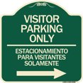 thumbnail image 1 of SignMission Designer Series Sign - Bilingual Reserved Parking Sign Visitor Parking Only - Estacionamiento Para Visitantes Solamente (With Right Arrow) | Green & Tan 18" X 18", 1 of 4