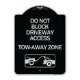thumbnail image 1 of SignMission Designer Series Sign - Do Not Block Driveway Access - Tow Away Zone (With Graphic) | Black & Silver 18" x 24" Heavy-Gauge Aluminum Architectural Sign | Made in the USA, 1 of 4
