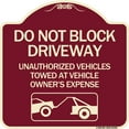 thumbnail image 1 of SignMission Designer Series Sign - Do Not Block Driveway (With Graphic) | Burgundy 18" X 18" Heavy-Gauge Aluminum Architectural Sign | Protect Your Business & Municipality | Made in the, 1 of 4