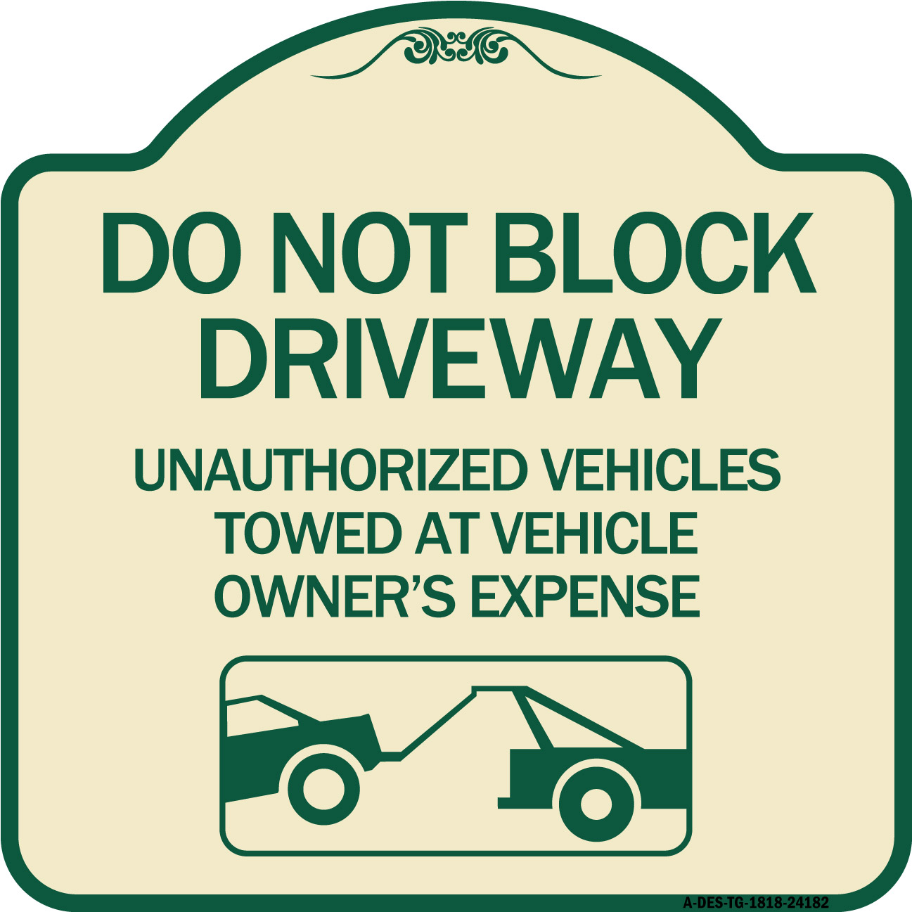 SignMission Designer Series Sign - Do Not Block Driveway (With Graphic ...